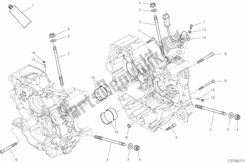 Todas as partes de 10a - Par De Meio Cárteres do Ducati Monster 821 Stealth Thailand 2020